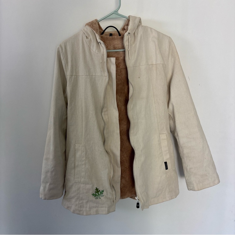 Women's Cream hoodlamb hemp Jacket